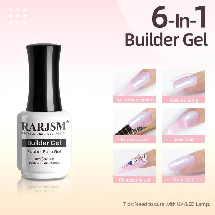 RARJSM ® Pearl Pink Shell Thread 6 in 1 Builder Gel |15ml #528