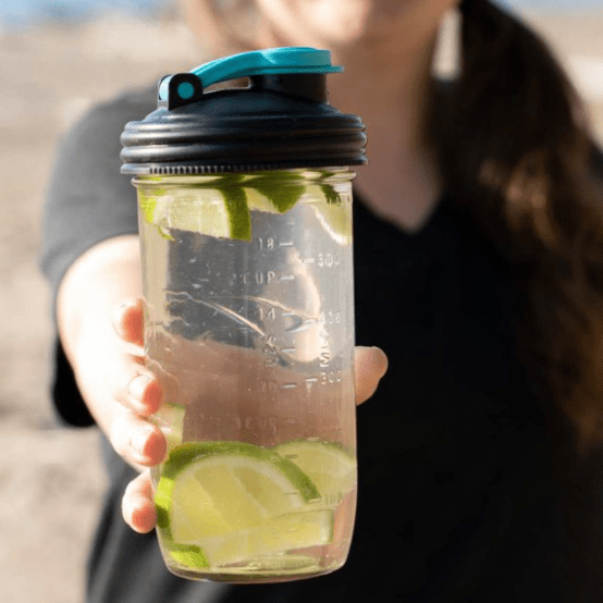 ReCap 'POUR' Lid with Carry Loop - Easy Pour Spout Mason Jar Lid (Regular Mouth)