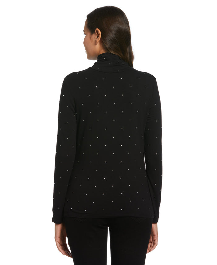 Rhinestone Turtleneck (Black)