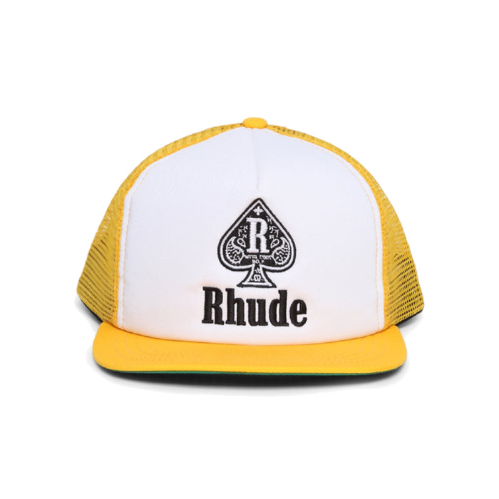 Rhude Spade Trucker Hat Yellow/White