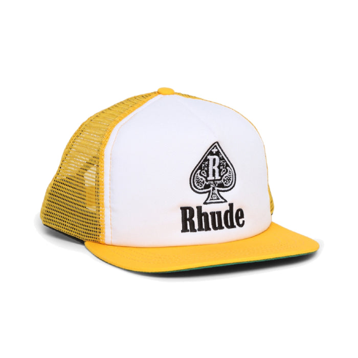 Rhude Spade Trucker Hat Yellow/White