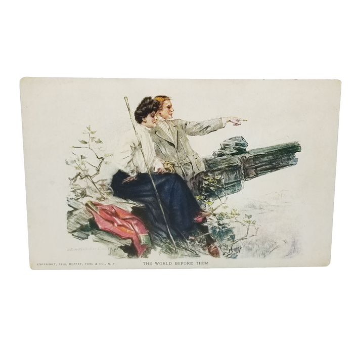Romantic Postcard Edwardian Couple The World Before Them Artist Christy