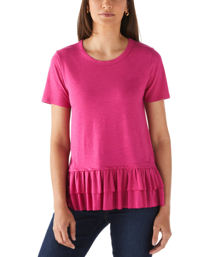 Ruffle Tee (Cosmo Pink)