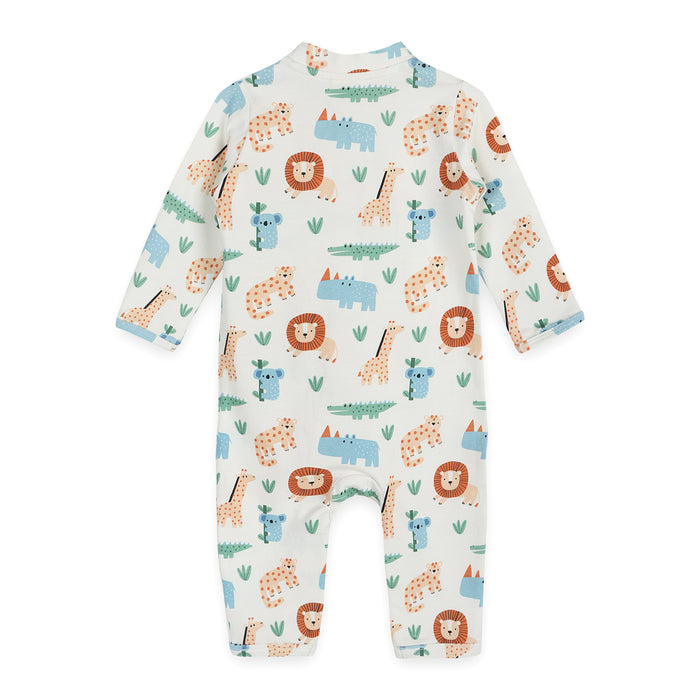 Safari Baby Zipper Jumpsuit Back (Organic Jersey)