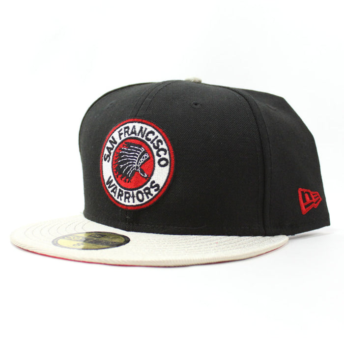 San Francisco Warriors New Era 59Fifty Fitted Hat (Black M Sliver Lava Red Under Brim)
