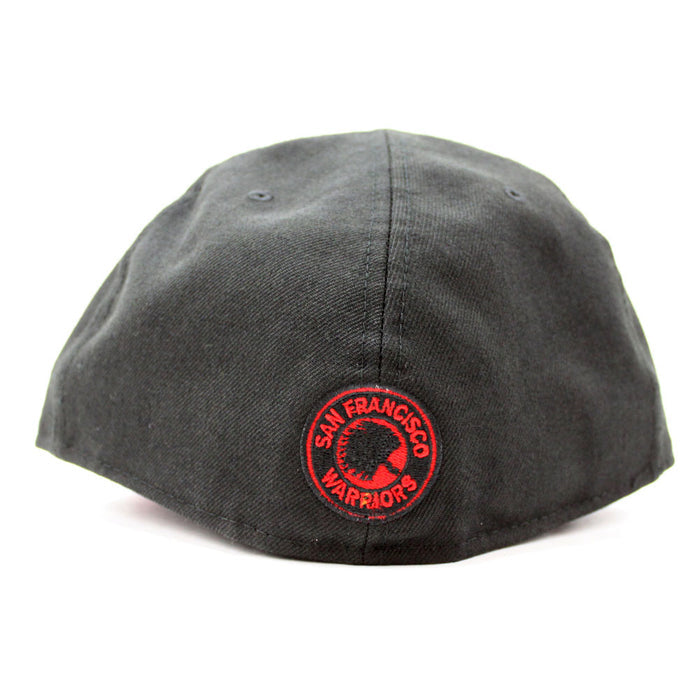 San Francisco Warriors New Era 59Fifty Fitted Hat (Black M Sliver Lava Red Under Brim)