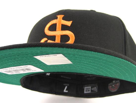 San Jose Giants 59FIFTY New Era Fitted Hat (BLACK BRIGHT ORANGE GREEN UNDERBRIM)
