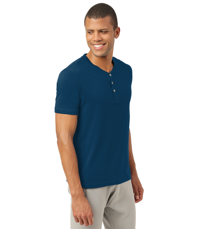 Sapphire Blue Henley 2.0 - Half Sleeves (Pack Of 1)
