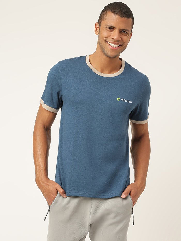 Sapphire Blue Men's Organic Bamboo Casual Tees - Crew Neck (Pack Of 1)