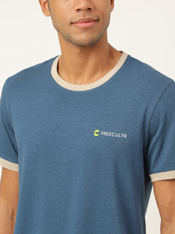 Sapphire Blue Men's Organic Bamboo Casual Tees - Crew Neck (Pack Of 1)