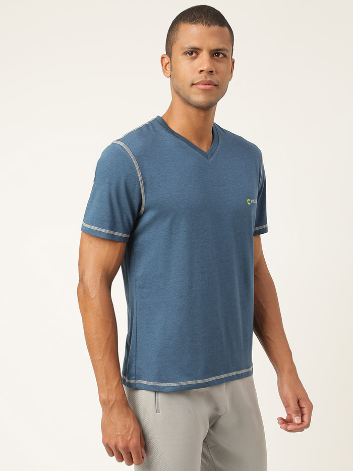 Sapphire Blue Men's Organic Bamboo Casual Tees - V Neck (Pack Of 1)