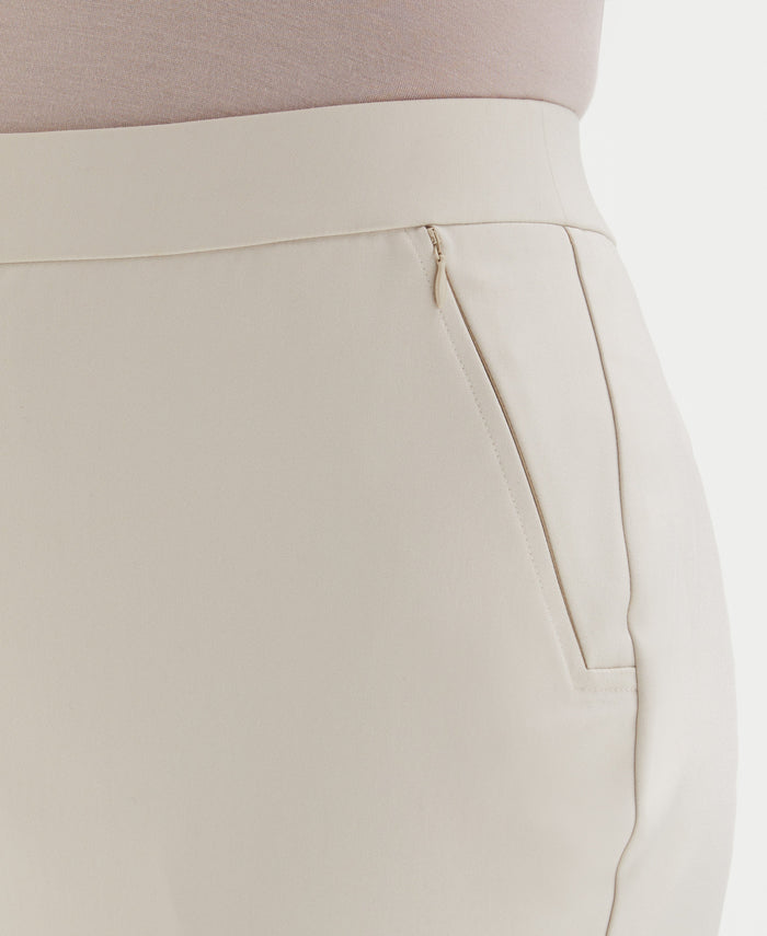 Satin Twill Capri With Grommets (Moonbeam)