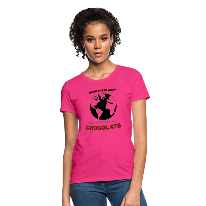 Save The Planet !, Its The Only One With Chocolate - fuchsia