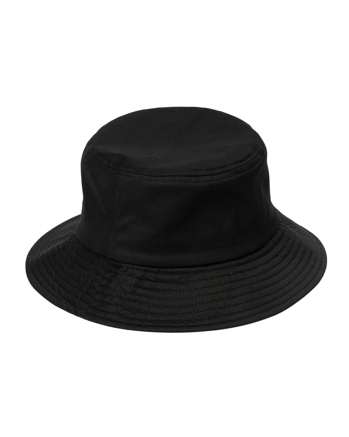 Black bucket hat with stitched brim
