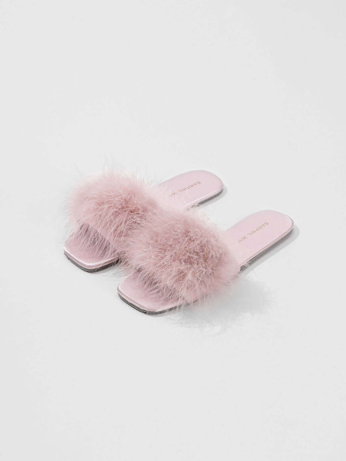 Shoe | Pink Feather Slippers | 5/6