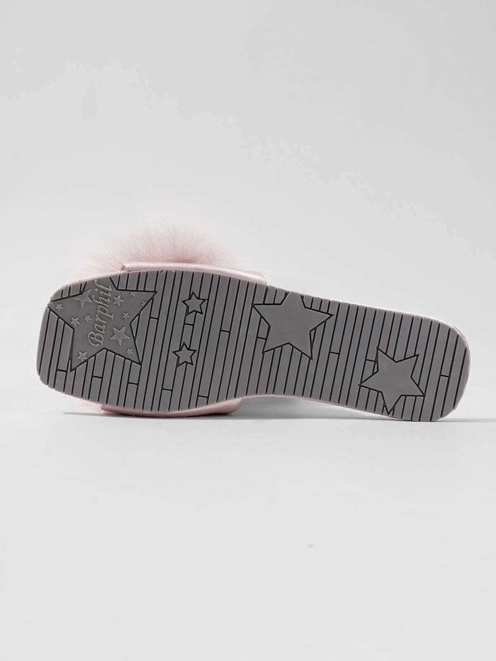 Shoe | Pink Feather Slippers | 5/6