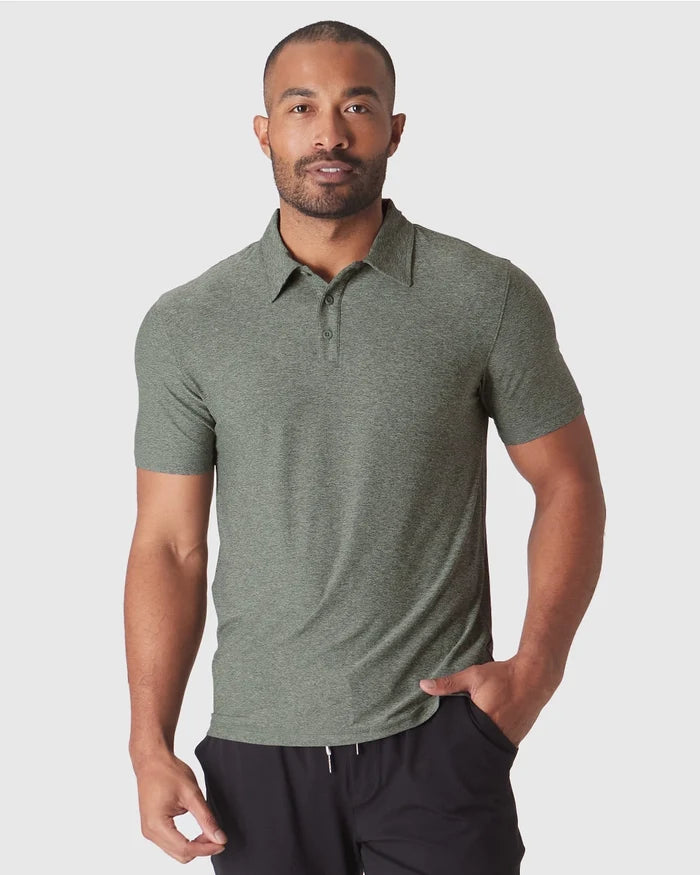 Short Sleeve Shirt Active Polo Heather Forest