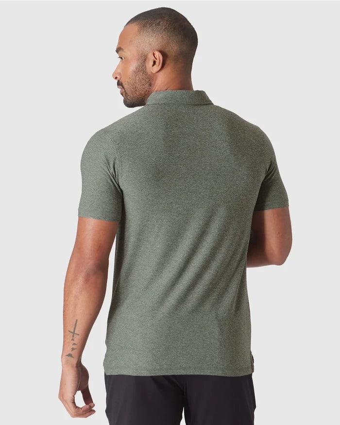 Short Sleeve Shirt Active Polo Heather Forest