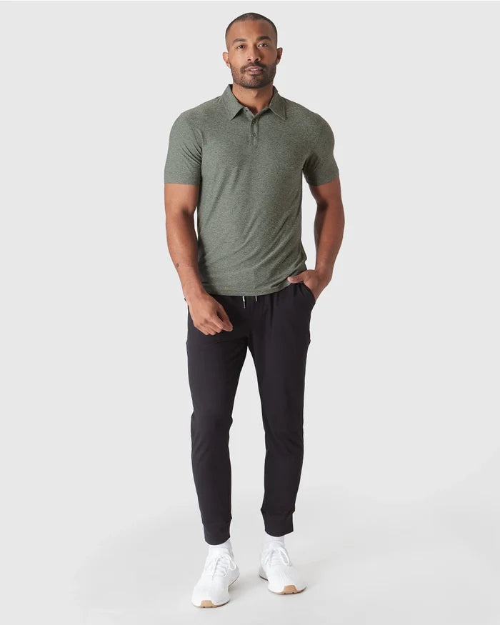 Short Sleeve Shirt Active Polo Heather Forest