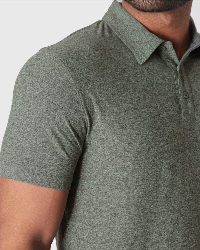 Short Sleeve Shirt Active Polo Heather Forest