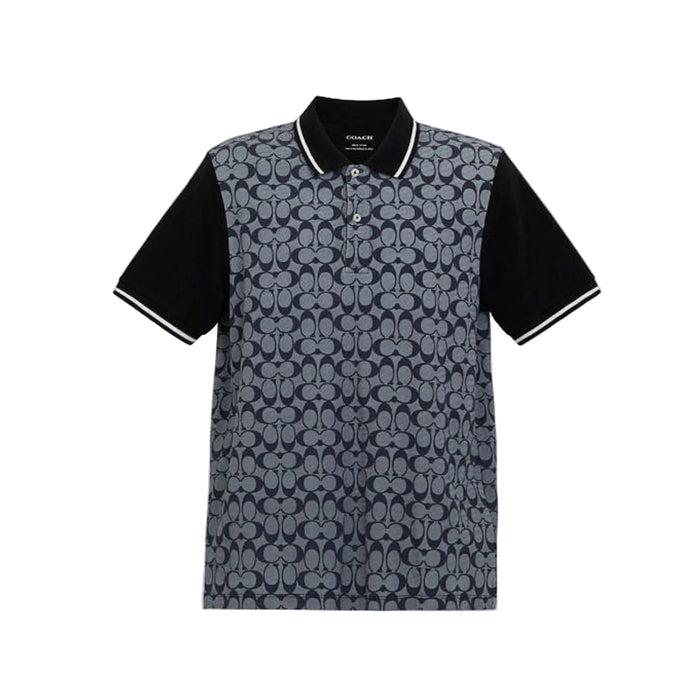 Coach Signature Polo T-Shirt Chambray Signature