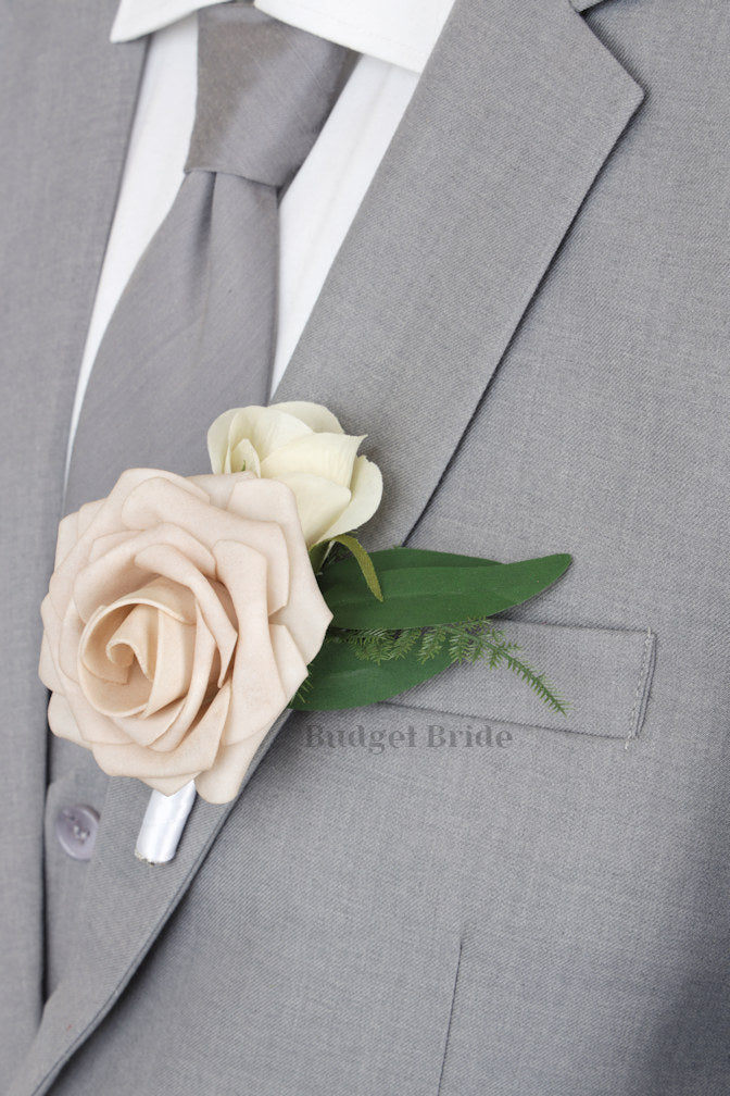 Silk Wedding Bouquet in Beige and Cream - $39.50 | Ridge Collection