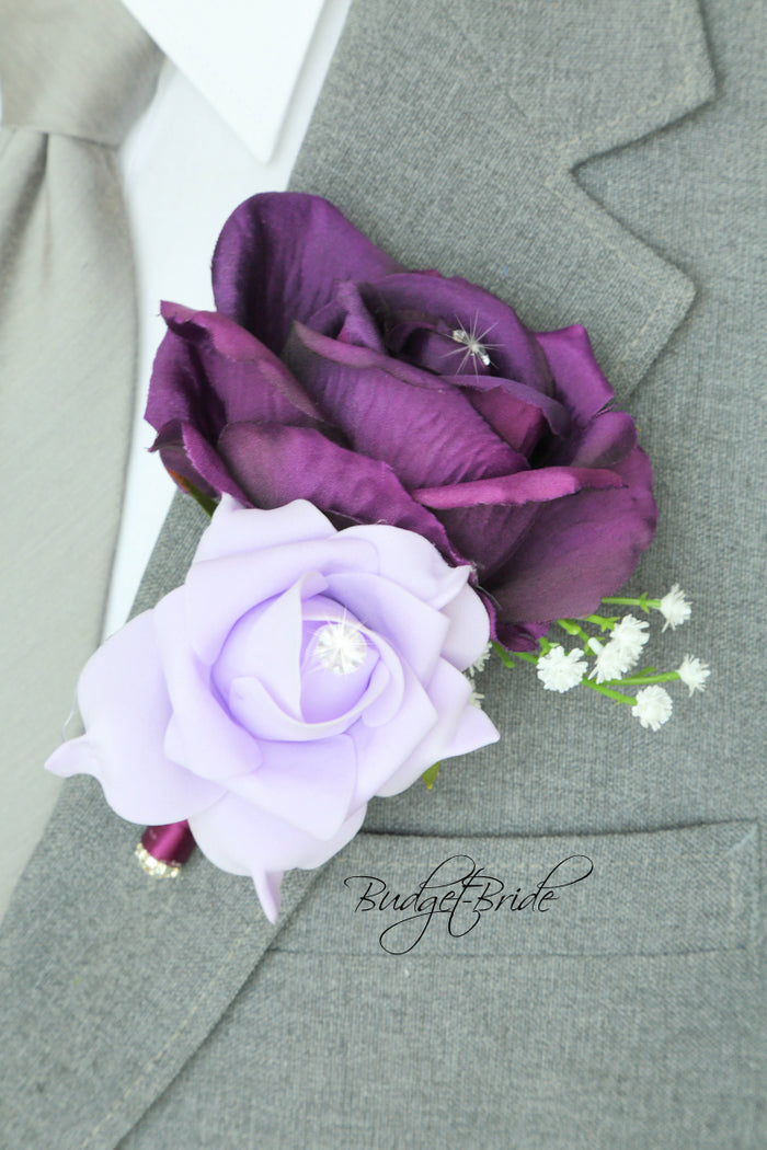 Silk Wedding Bouquet in Purple and Lavender  - $65.00 | Shay