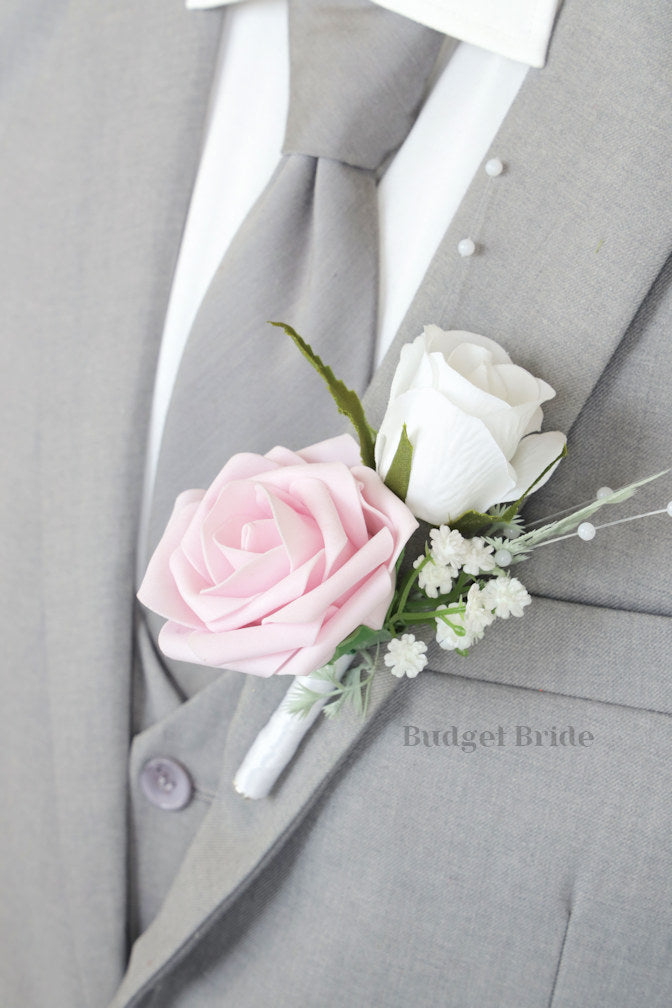 Silk Wedding Bouquet in Sage and Pink - $39.50 | Kiawah Collection