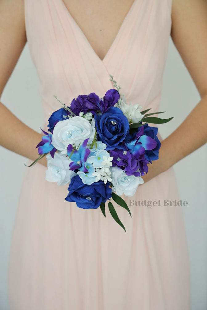Silk Wedding Bouquet with Galaxy Orchids  - $195.00 | Moonstone
