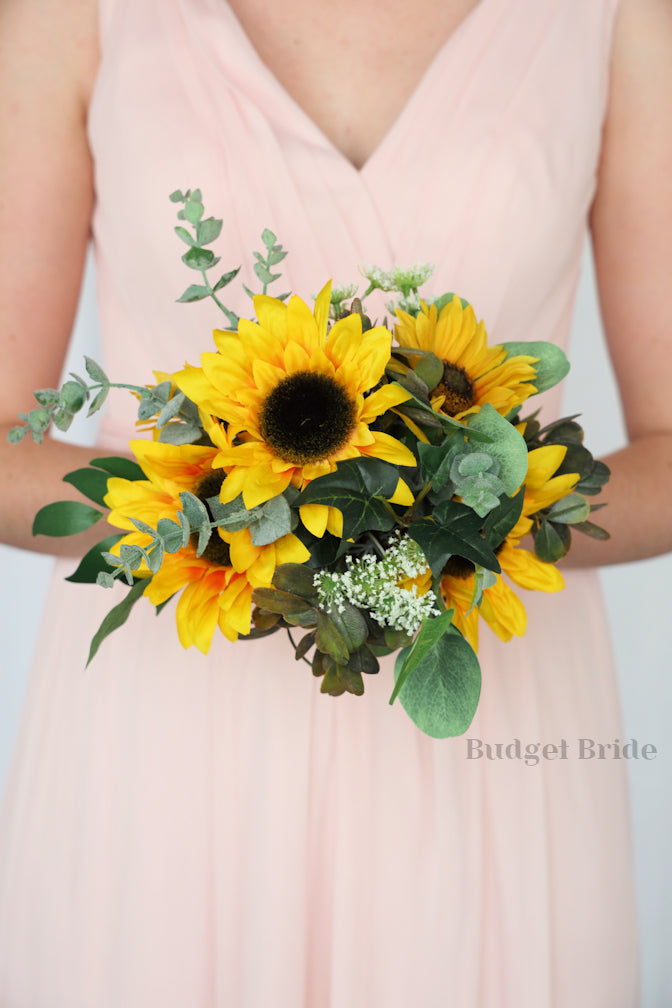 Silk Wedding Bouquet with Sunflowers - $195.00 | Sunforest
