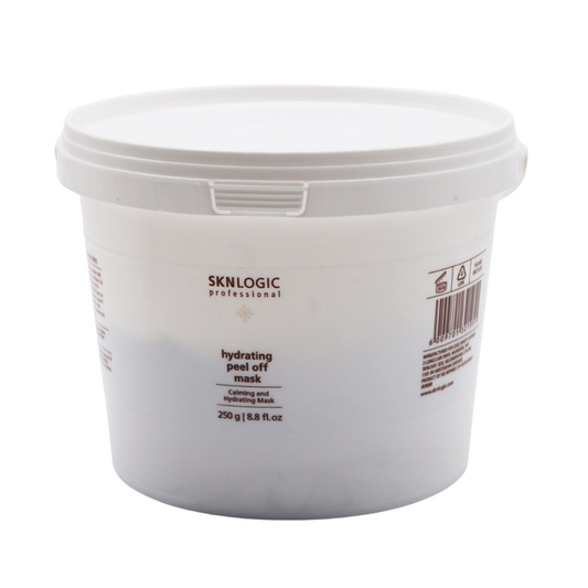 SKN089S SKNLOGIC Professional Alginate Hydrating Peel Off Mask 250g | A white plastic tub of SKNLOGIC Professional hydrating peel off mask, 250g, on a white background.