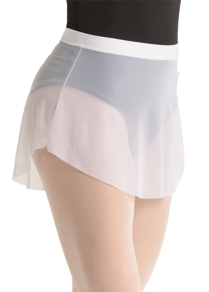 Ballet Rosa mesh pull-on skirt in white