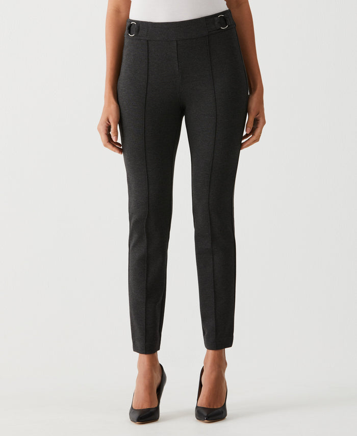 Slim Leg Ankle Pant with Hardware (Charcoal Tweed Heather)
