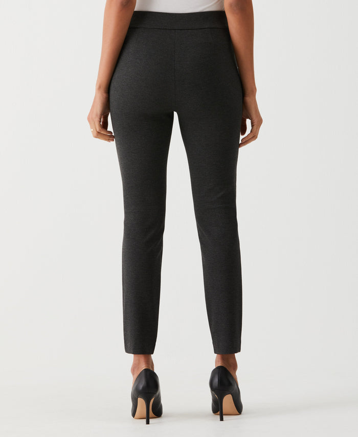 Slim Leg Ankle Pant with Hardware (Charcoal Tweed Heather)