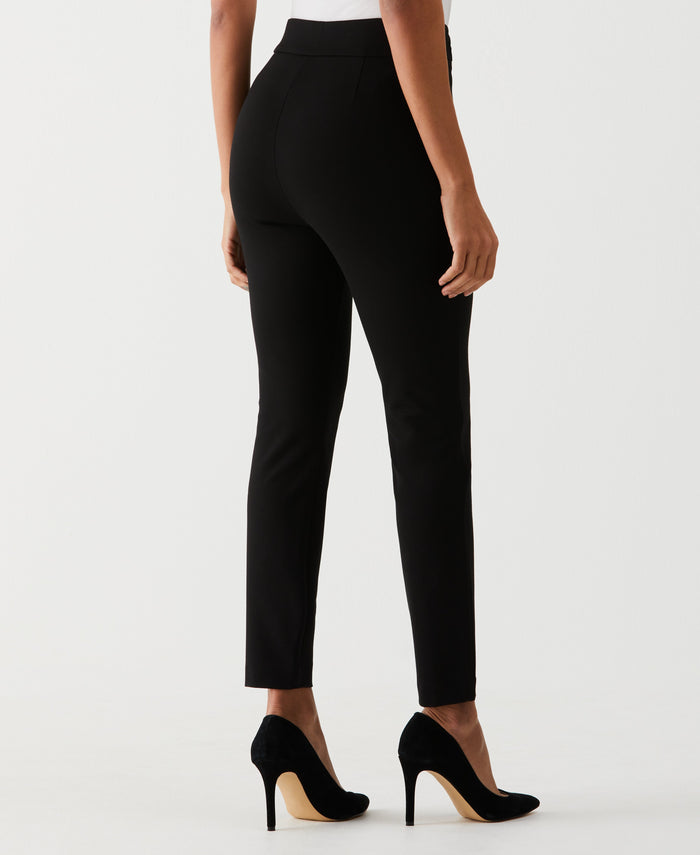 Slim Leg Ankle Pant with Hardware (Black)