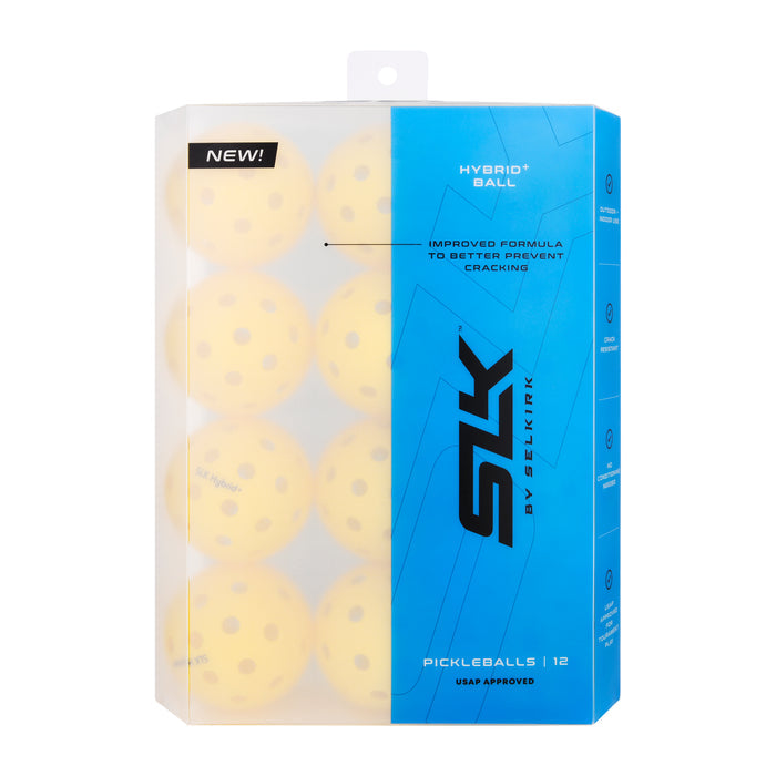 12 SLK BY SELKIRK pickleballs NEW! HYBRID BALL; IMPROVED FORMULA TO BETTER PREVENT CRACKING; PICKLEBALLS | 12; USAPA APPROVED