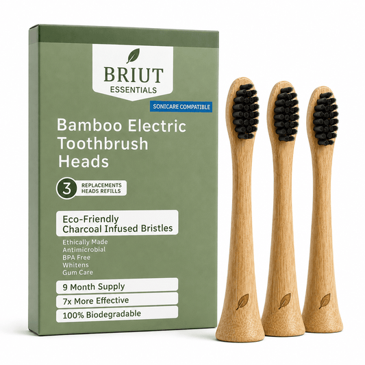 Briut Essentials bamboo replacement heads for electric toothbrush