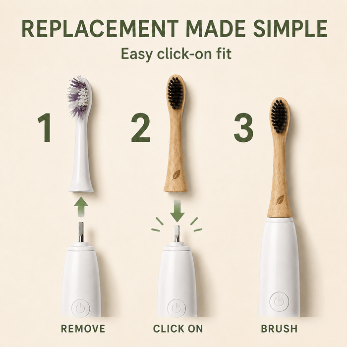 Briut Sonicare-compatible bamboo replacement heads — 3-pack