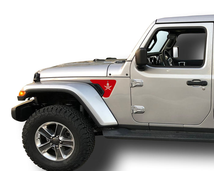 Spartan/Gladiator Helmet Fender Vent Inlays Fits: 2018 & up Jeep Wrangler JL JT