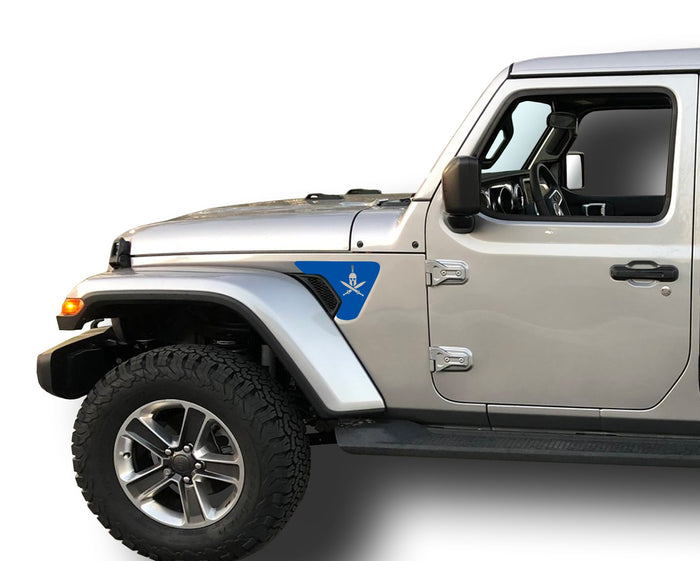 Spartan/Gladiator Helmet Fender Vent Inlays Fits: 2018 & up Jeep Wrangler JL JT