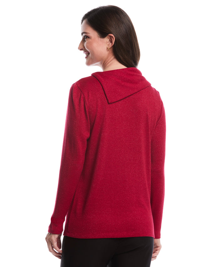 Petite Split Collar Top (Rio Red)