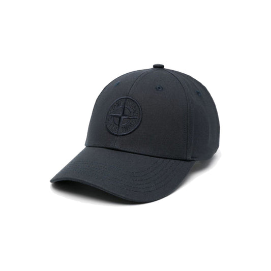 Stone Island Cotton Logo Baseball Cap Black