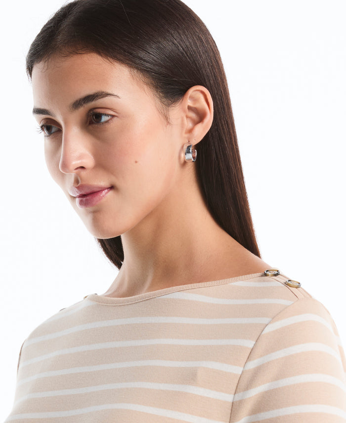 Stripe Button Detail Top (Moonlight)