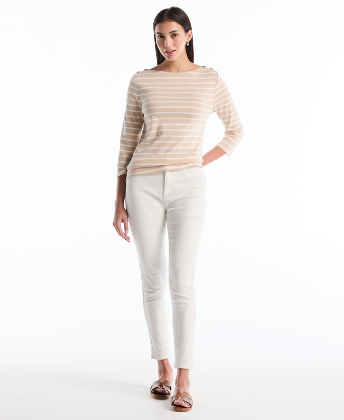 Stripe Button Detail Top (Moonlight)