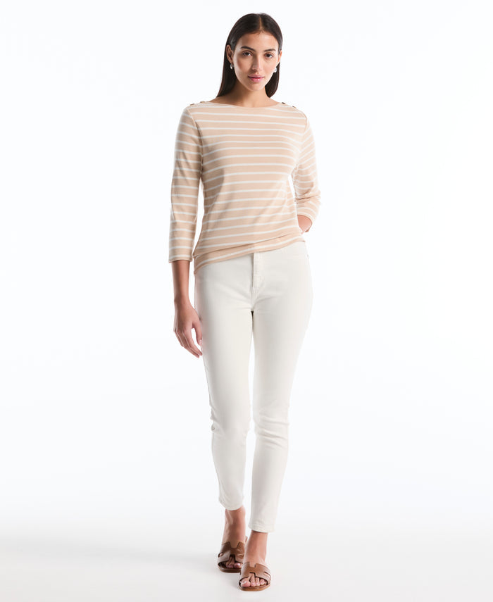 Stripe Button Detail Top (Moonlight)