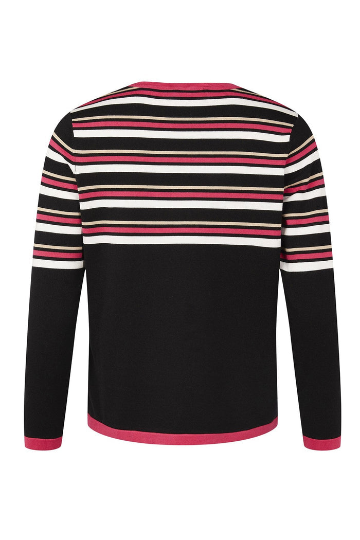 Sunday Pullover Pink Black and White 6576 Col 55 Back | Dotique