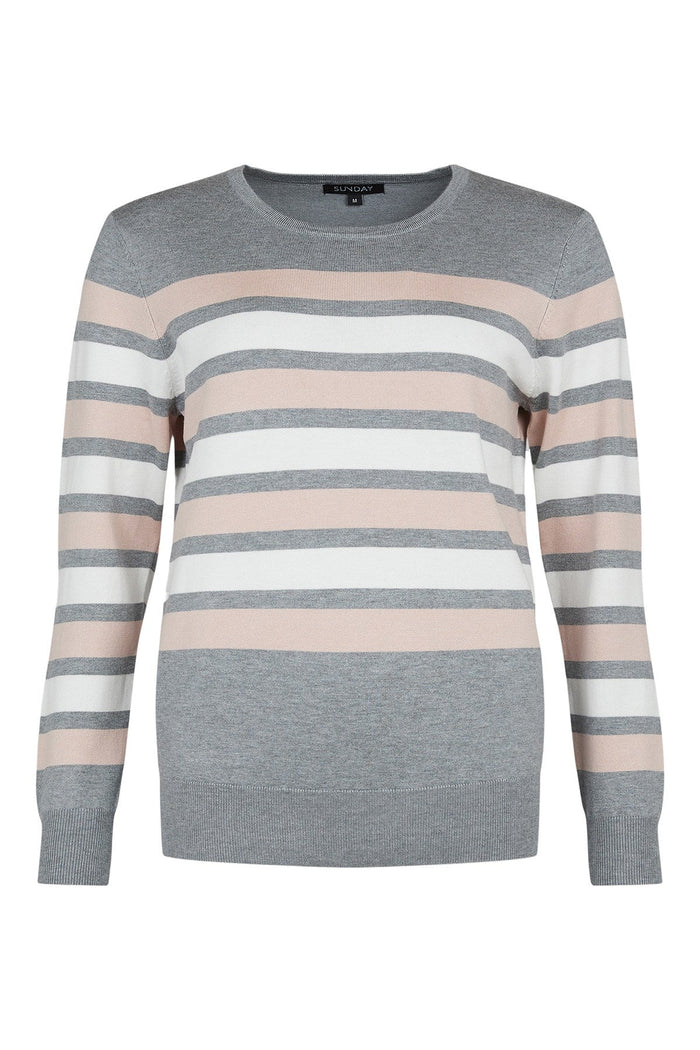 Sunday Grey White and Pink Pullover 6954 Col 41 Front | Dotique