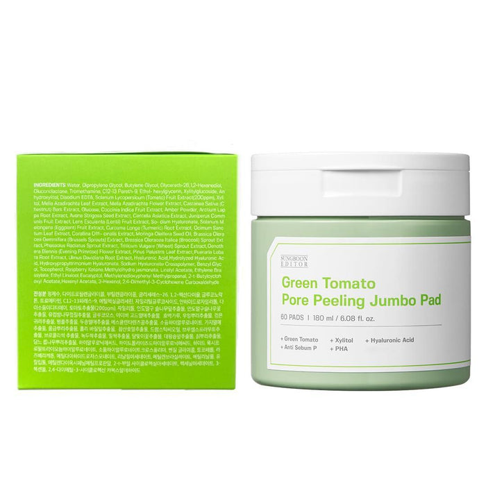 Sungboon Editor Green Tomato Pore Peeling Jumbo Pad 60 pads