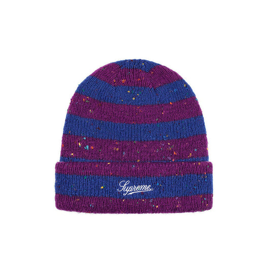 Supreme Stripe Speckle Beanie Blue