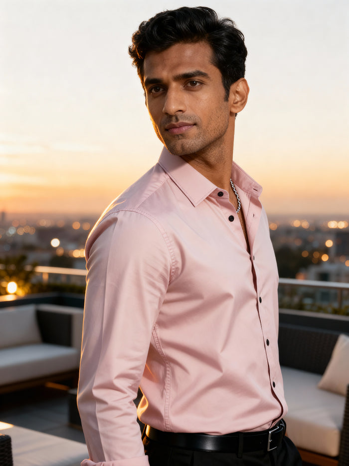 The Paribito Pink Cotton Party Shirt